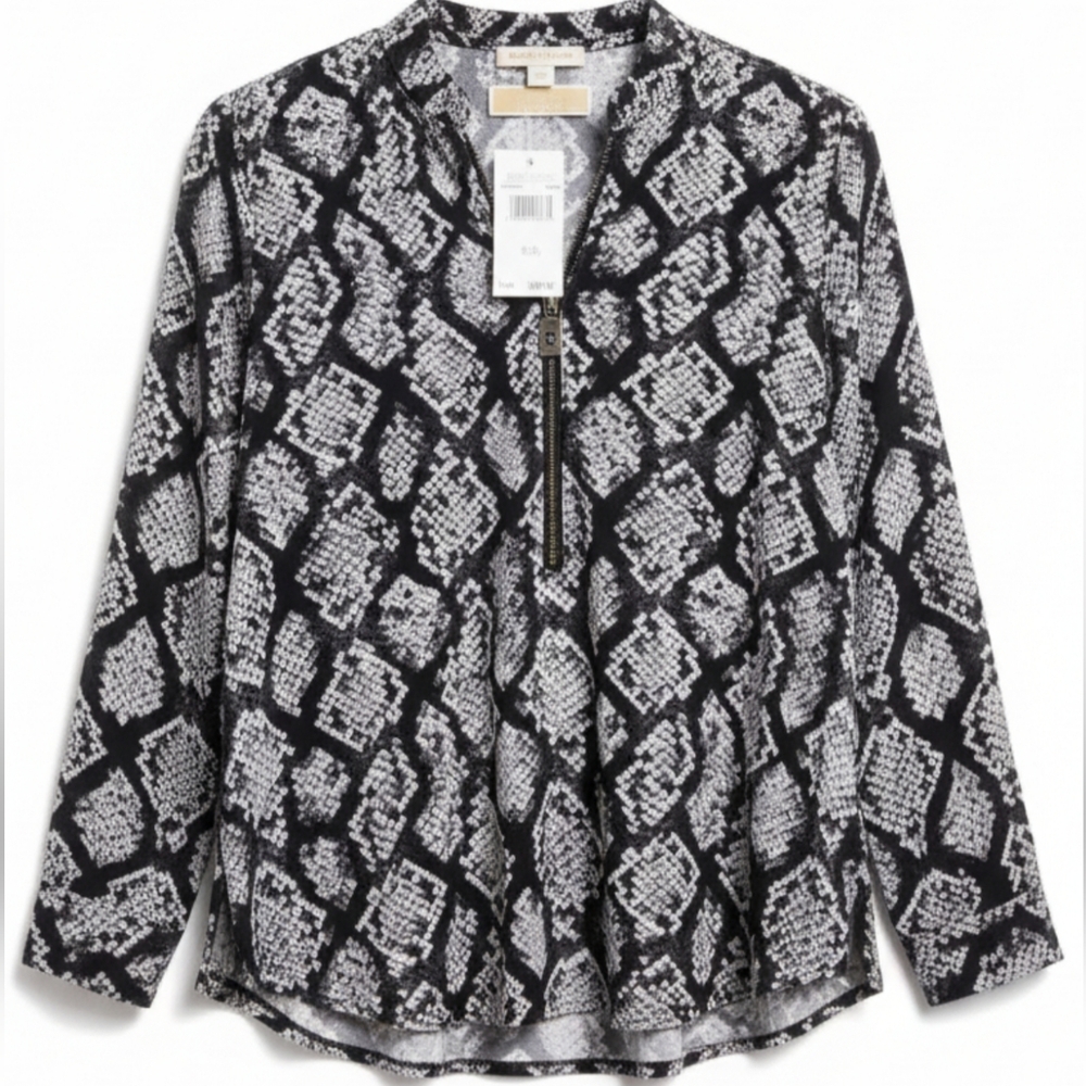 NWT Black and White Snake Print Women's Top